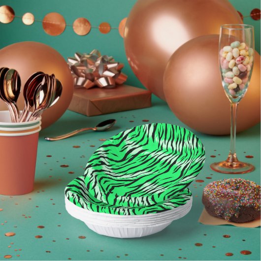 Grüner Tiger Tierhaut Muster Design Pappteller (Multi)