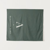 Grüner Tischläufer-Banner mit Firmenlogo Wandteppich (Vorderseite (Horizontal))