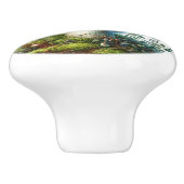 Grüner Toadstool im Wald Keramikknauf (Seitenansicht)