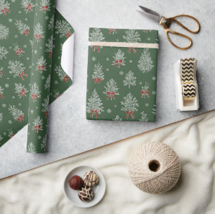 Grüner Toile-Weihnachtsbaum-Muster Geschenkpapier