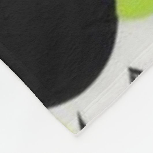 Grüner Ton mit schwarzem, zeitgenössischem Design Fleecedecke (Ecke)