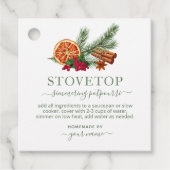 Grüner Topf-Potpourri-Tag Geschenkanhänger (Vorderseite)