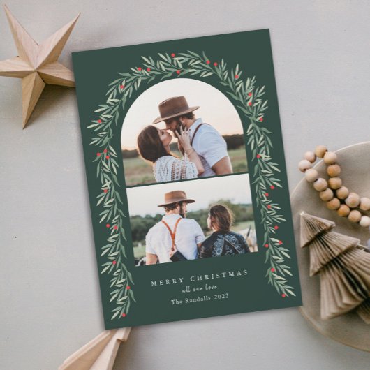 Grüner Torbogen Moderne Schrift 2 Foto Weihnachten