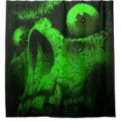 Grüner Totenkopf Duschvorhang (Vorderseite)