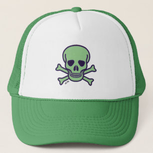 Grüner Totenkopf weiß und grüner Schaumstoff-Truck Truckerkappe