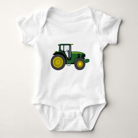 Grüner Traktor Baby Strampler (Vorderseite)
