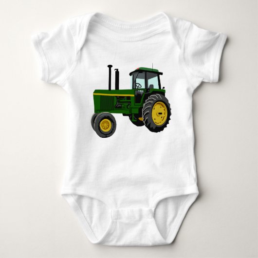 Grüner Traktor Baby Strampler (Vorderseite)