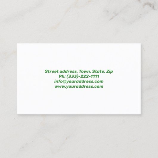 Grüner Traktor - Betriebskarte Visitenkarte (Rückseite)