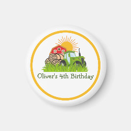 Grüner Traktor | Boys Themed Birthday Party Magnet