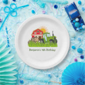 Grüner Traktor | Boys Themed Birthday Party Pappteller (Party)