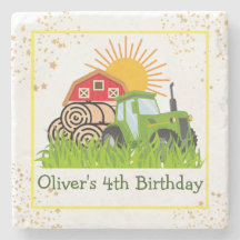 Grüner Traktor | Boys Themed Birthday Party Stone