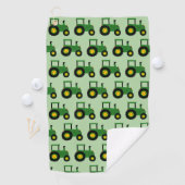 Grüner Traktor Design Jeder Farbige Hintergrund Golfhandtuch (Insitu)