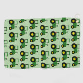Grüner Traktor Design Jeder Farbige Hintergrund Golfhandtuch (Horizontal)