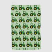 Grüner Traktor Design Jeder Farbige Hintergrund Golfhandtuch (Vorderseite)