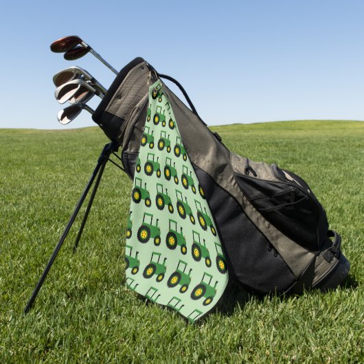 Grüner Traktor Design Jeder Farbige Hintergrund Golfhandtuch (Gras)