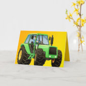 Grüner Traktor für Kinder Karte (Gelbe Blume)