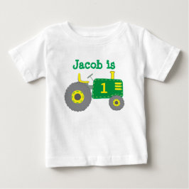 Grüner Traktor Geburtstag Baby T-shirt