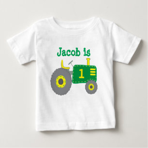 Grüner Traktor Geburtstag Baby T-shirt