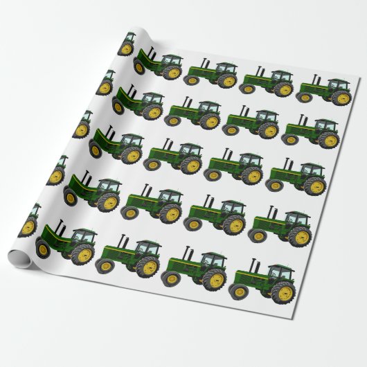Grüner Traktor Geschenkpapier (Ungerollt)