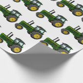 Grüner Traktor Geschenkpapier (Ecke)