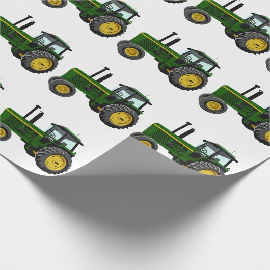 Grüner Traktor Geschenkpapier (Ecke)