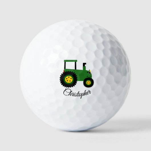 Grüner Traktor Golfball (Vorderseite)