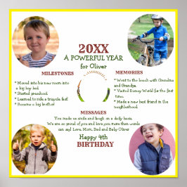 Grüner Traktor | Jahr der Geburtstagspartei Poster