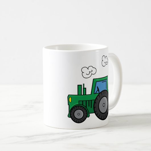 Grüner Traktor Kaffeetasse (VorderseiteRechts)