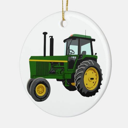 Grüner Traktor Keramik Ornament (Links)