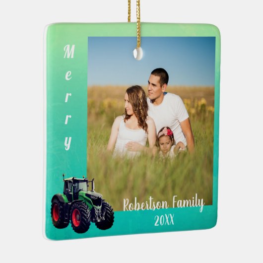 Grüner Traktor Keramikornament (Rechts)