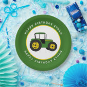 Grüner Traktor Pappteller (Party)