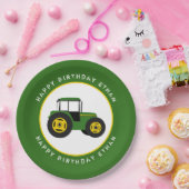 Grüner Traktor Pappteller (Party)