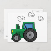 Grüner Traktor Postkarte (Vorne/Hinten)
