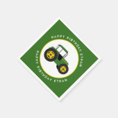 Grüner Traktor Serviette (Ecke)