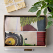 Grüner Traktor und Roter Stall Seidenpapier (Geschenk)