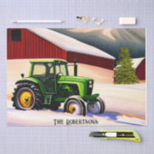 Grüner Traktor und Roter Stall Seidenpapier (Handwerk)