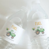 Grüner Traktor Wasserflaschenetikett