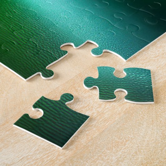 Grüner, transparenter Glaskugel mit Heckklappe Puzzle (Seite)