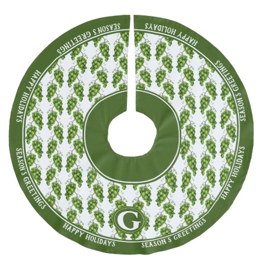 Grüner Traubenbaumrock Polyester Weihnachtsbaumdecke (Vorderseite)