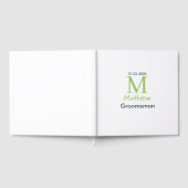 grüner Trauzeuge Name Buchstabe Datum männlich Pas Gästebuch (Voll)