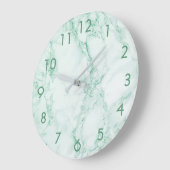 Grüner trendiger Marmor Große Wanduhr (Winkel)