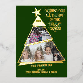 Grüner Treppenspass und modernes Foto Folien Feiertagskarte