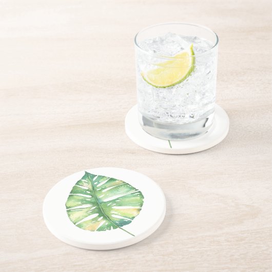 Grüner tropischer Blatt-Untersetzer Untersetzer (Seite)