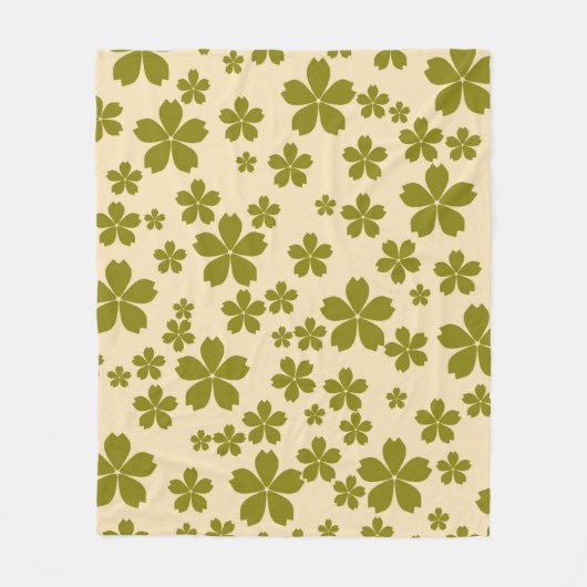 Grüner tropischer Blütensommer Fleecedecke (Vorderseite)