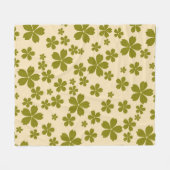 Grüner tropischer Blütensommer Fleecedecke (Vorderseite (Horizontal))