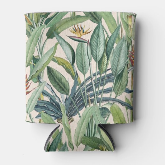 Grüner Tropischer Dschungel Banana Tree Strelitzia Dosenkühler (Vorderseite)