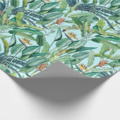 Grüner Tropischer Dschungel Banana Tree Strelitzia Geschenkpapier (Ecke)