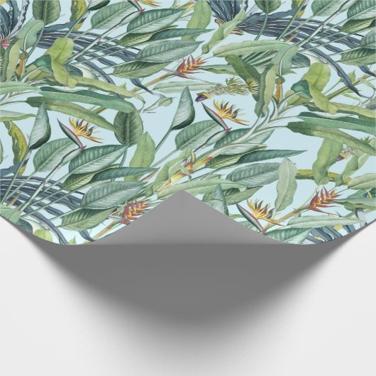 Grüner Tropischer Dschungel Banana Tree Strelitzia Geschenkpapier (Ecke)