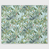 Grüner Tropischer Dschungel Banana Tree Strelitzia Geschenkpapier (Flach)