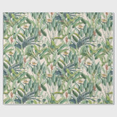 Grüner Tropischer Dschungel Banana Tree Strelitzia Geschenkpapier (Flach)